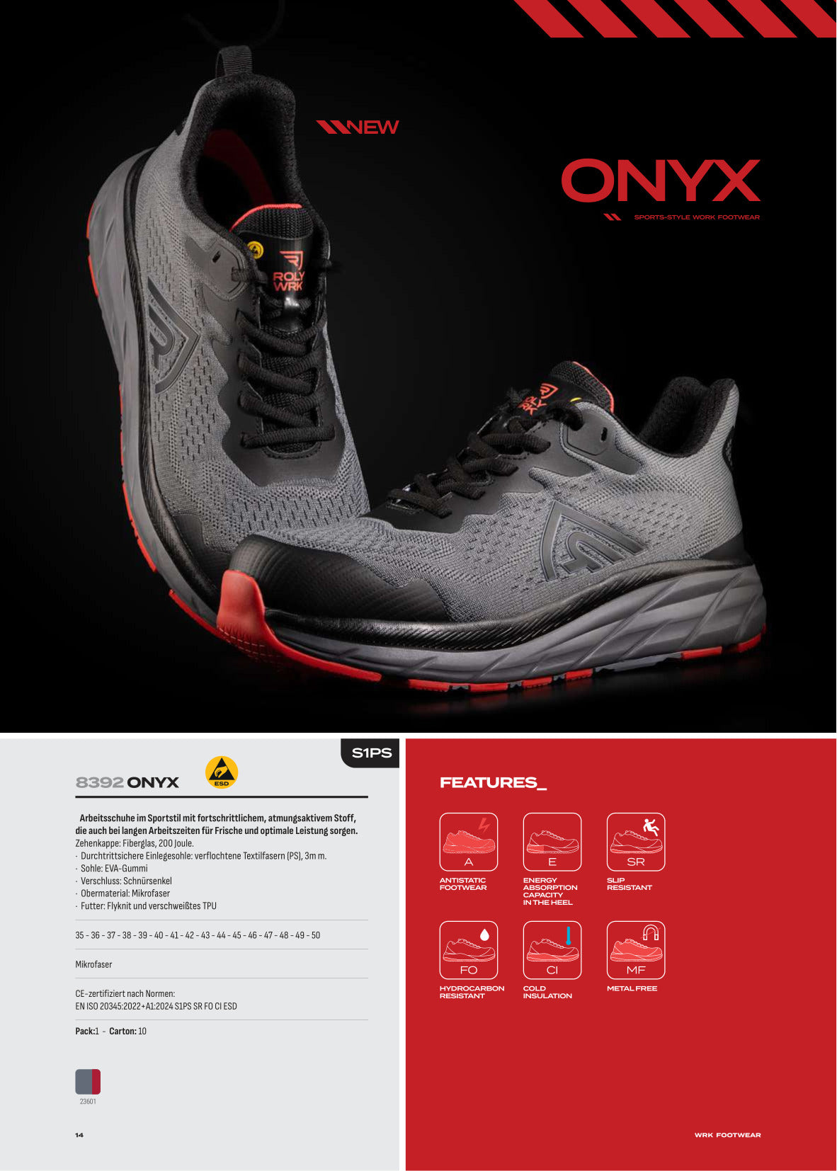 LD8392 ONYX - Arbeitsschuhe im Sportstil