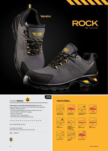 LD8390 ROCK - Arbeitsschuhe aus Lederstoff mit Faserbeschichtung