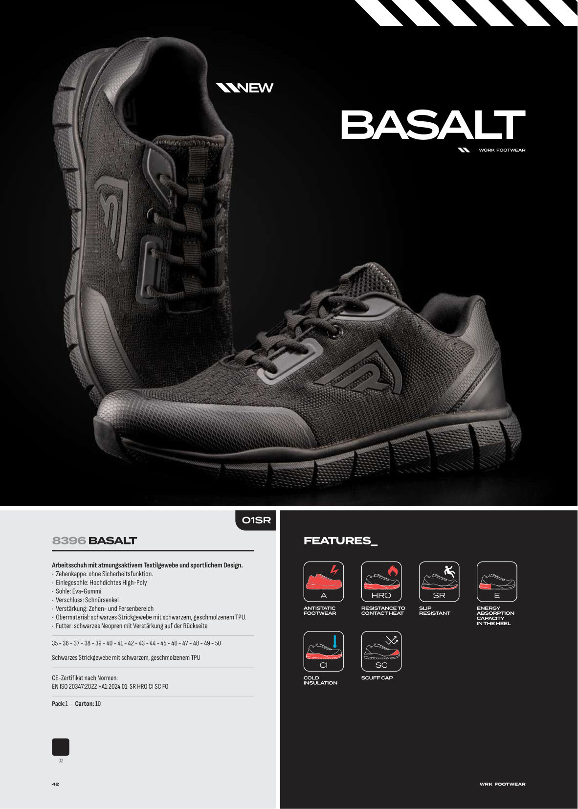 LD8396 BASALT - Arbeitsschuhe mit atmungsaktivem Textilgewebe und sportlichem Design